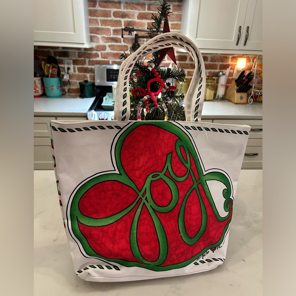 New W/O tags Brighton 2016 Love & Joy canvas holiday tote